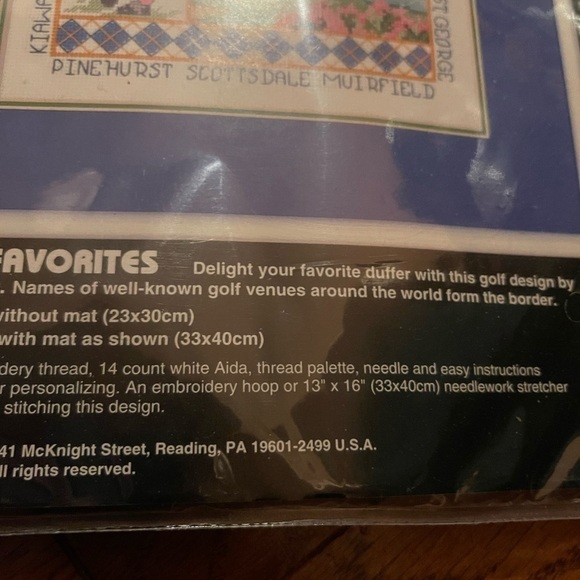 Dimensions GOLFER’S FAVORITES Vintage Counted Cross Stitch Kit NOS #3742 1993. - Picture 6 of 6